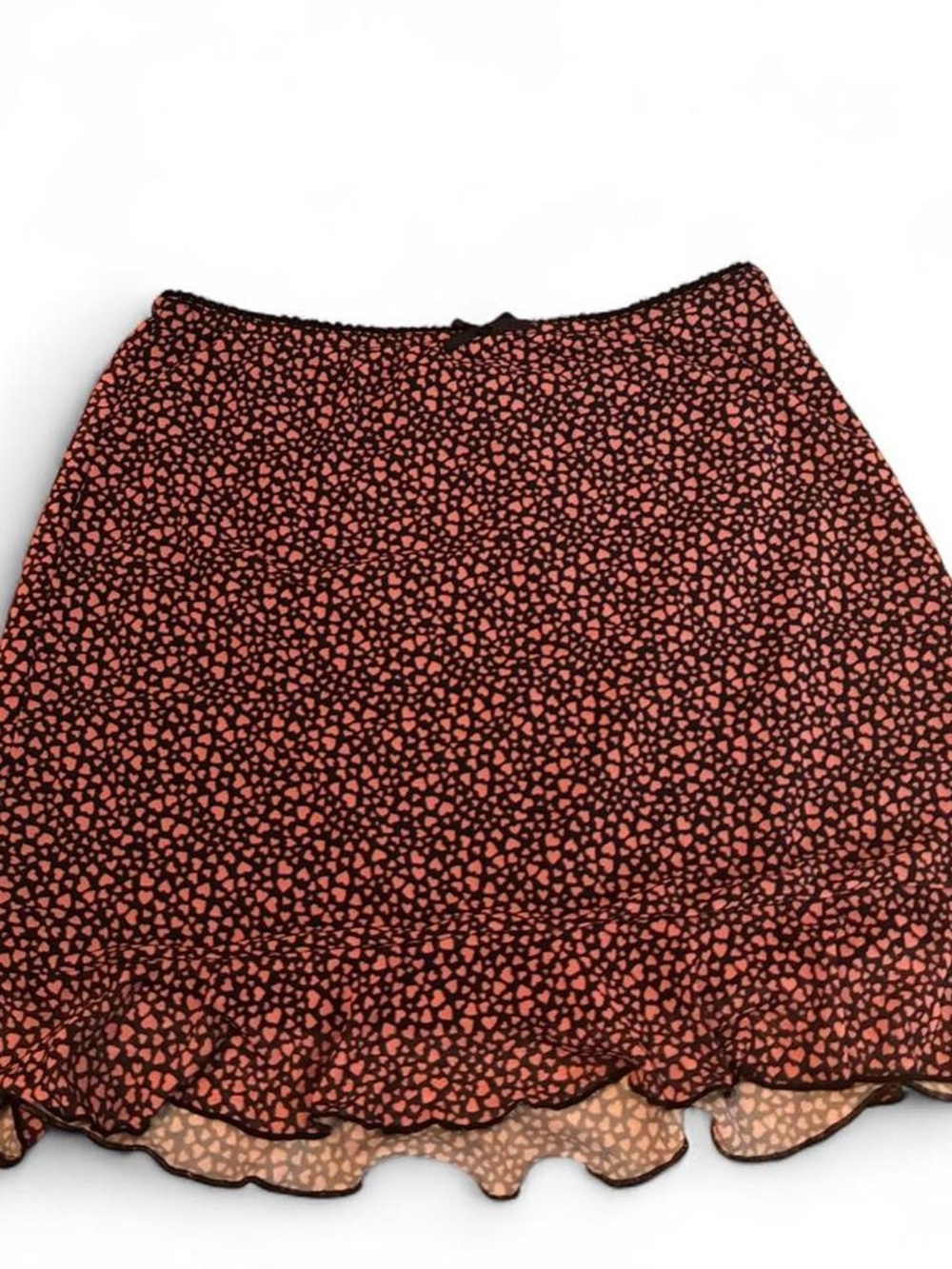 PacSun Black Mini Skirt with Pink Heart Print